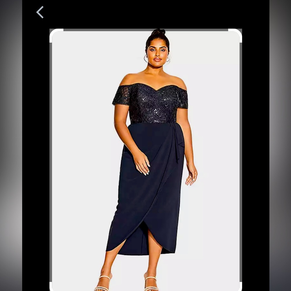 City Chic Cocktail in Midnight Blue-  Size 16